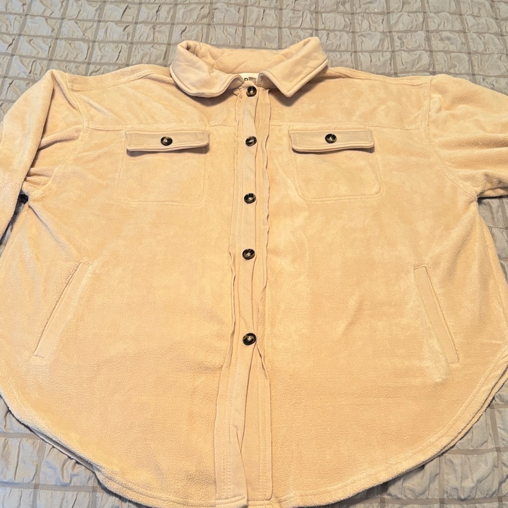 BiBi Camel Utility Jacket with Button Accents
